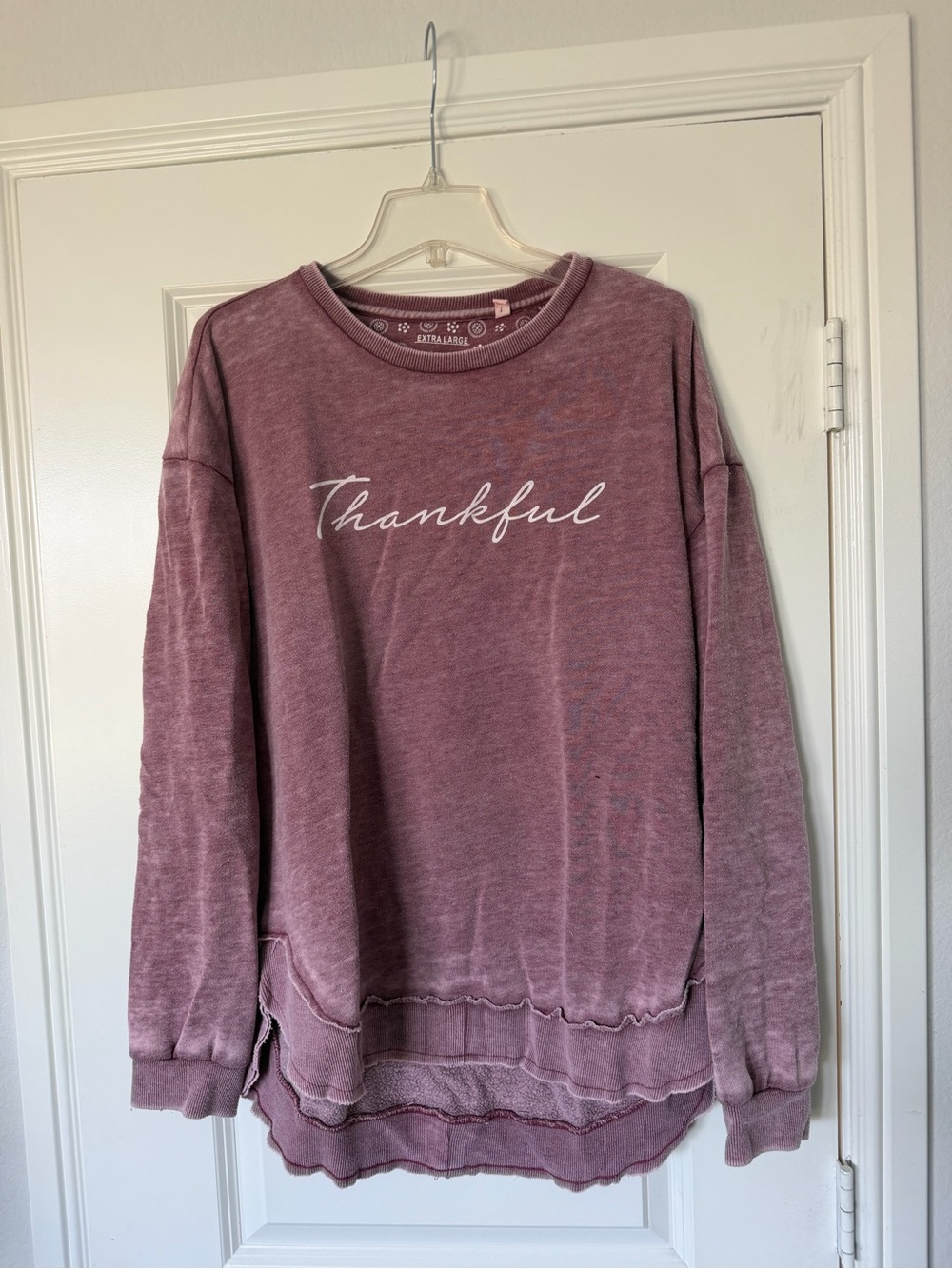 Mauve 'Thankful' Crewneck Sweater - Relaxed Fit